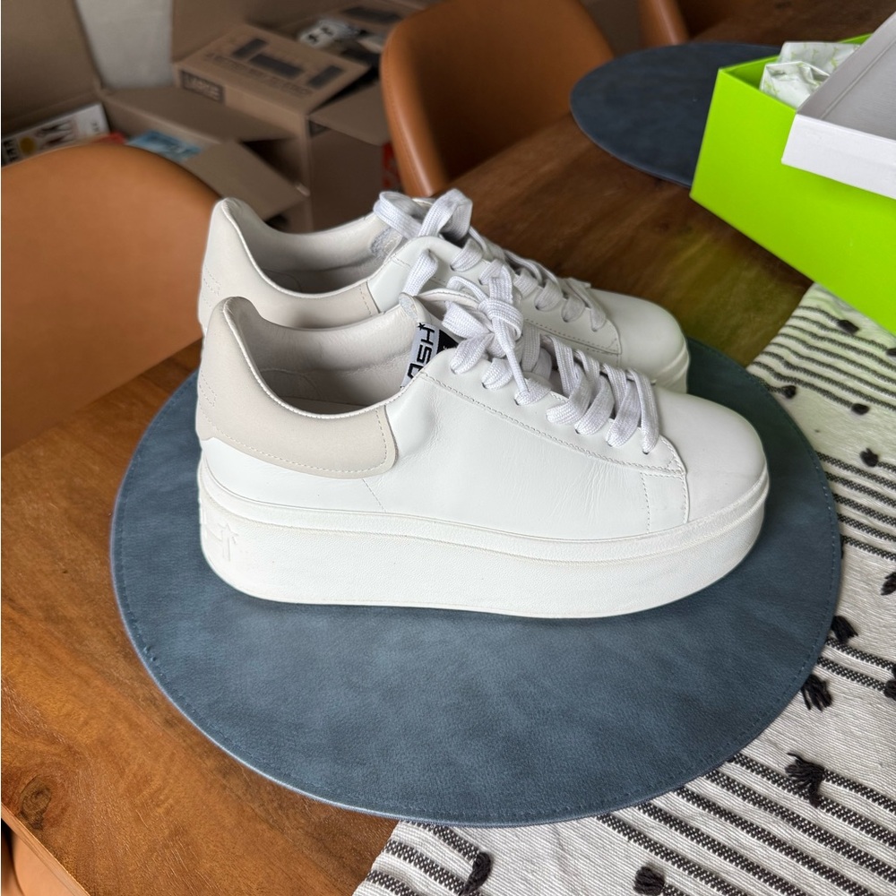 Barely Worn White Platform Sneakers